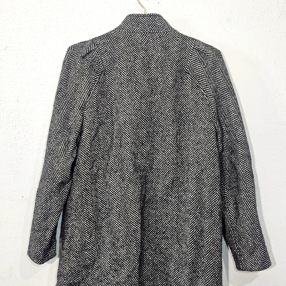 Women's Black and White Pea Coat - Picture 14 of 15